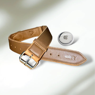 Pack Standard : Collier en cuir WAFFY + AirTag 